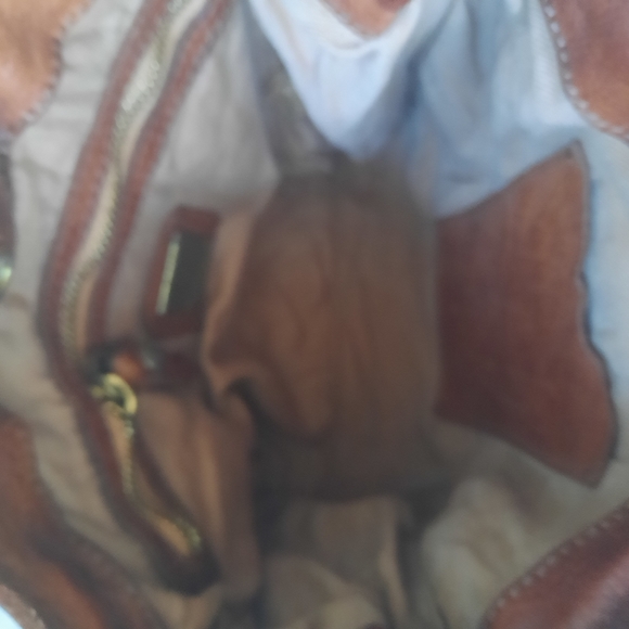 CAMPOMAGGI Small 'Aurora' shopping bag in cognac leather and floral raster New - Picture 11 of 11